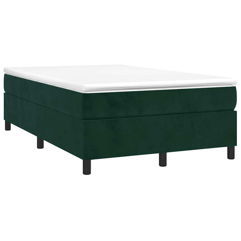 Pat box spring cu saltea, verde închis, 120x200 cm, catifea
