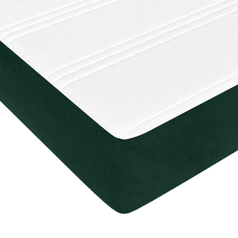 Pat box spring cu saltea, verde închis, 120x200 cm, catifea