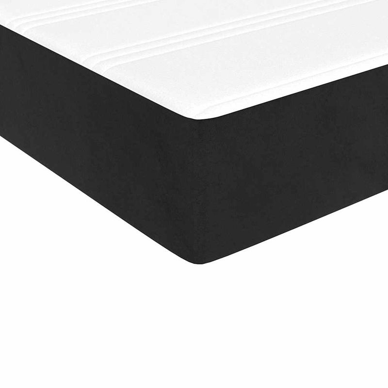 Pat box spring cu saltea, negru, 200x200 cm, catifea