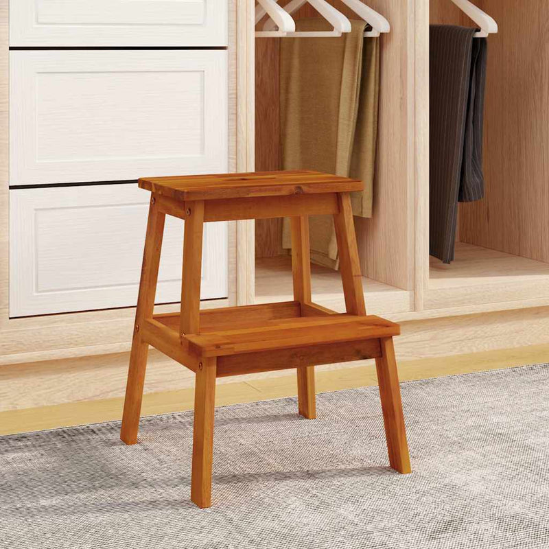 Taburet cu 2 trepte, 40x38x50 cm, lemn masiv de acacia
