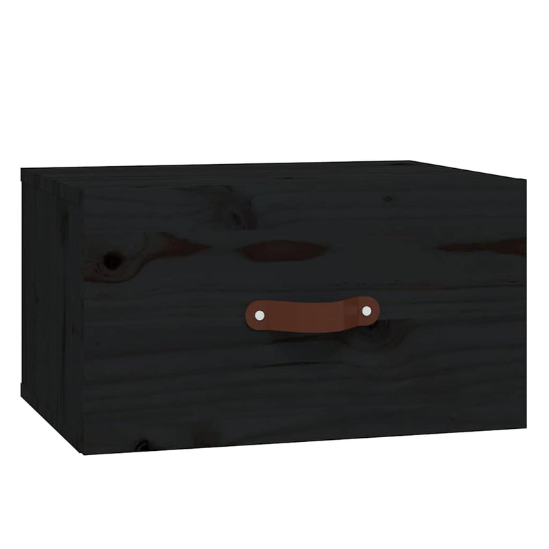 Noptiere de perete, 2 buc., negru, 40x29,5x22 cm