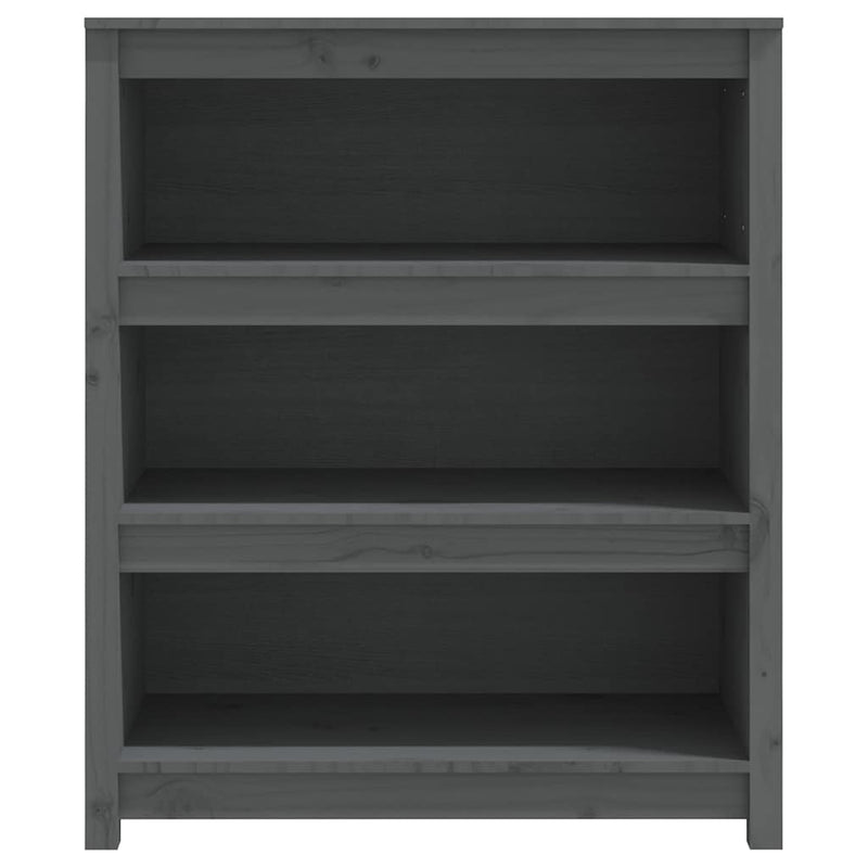 Bibliotecă, gri, 80x35x97 cm, lemn masiv de pin