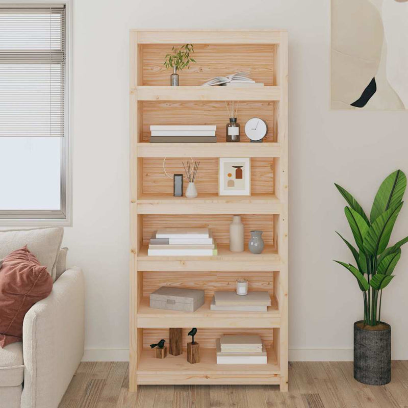 Bibliotecă, 80x35x183 cm, lemn masiv de pin