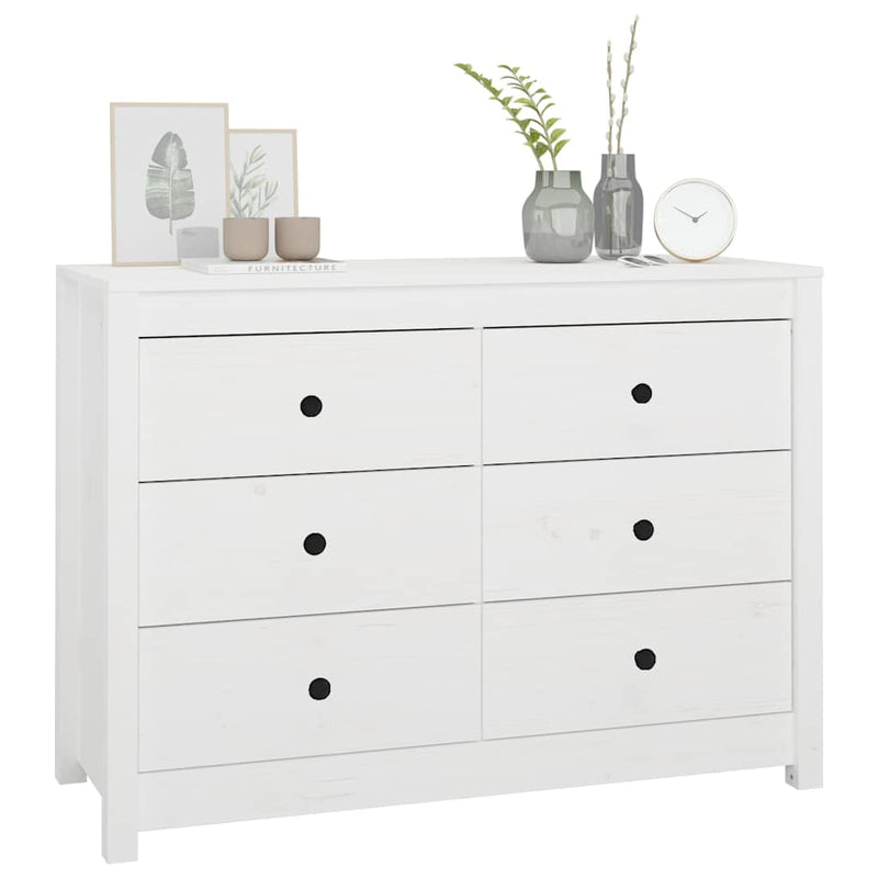 Dulap lateral, alb, 100x40x72 cm, lemn masiv de pin