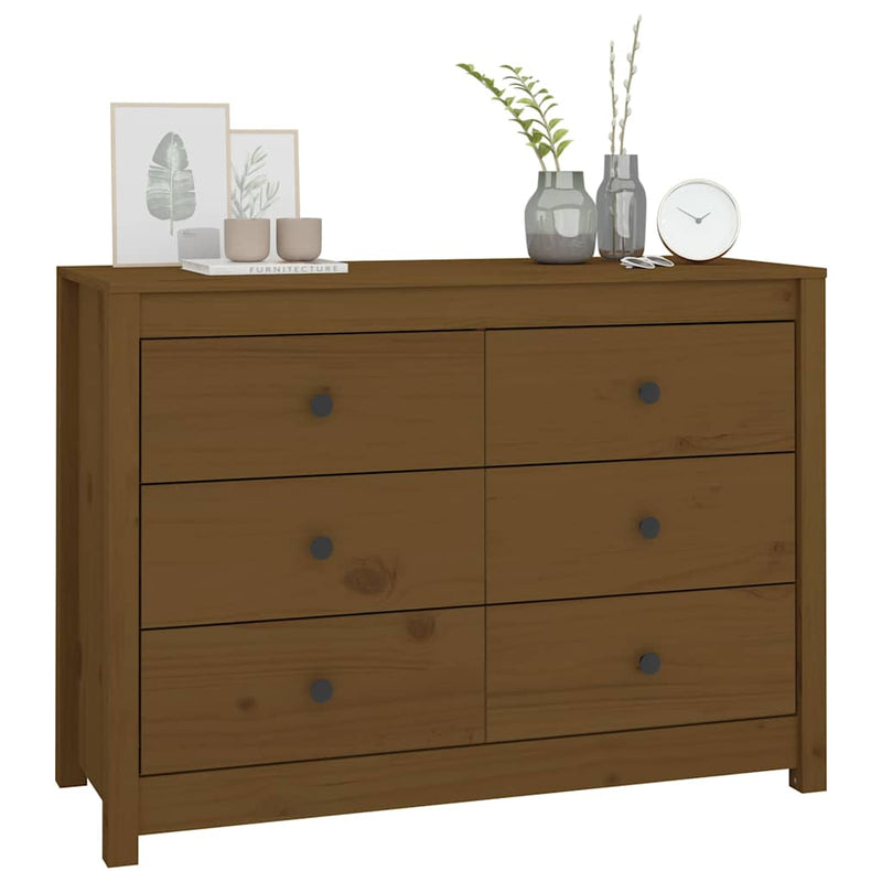 Dulap lateral, maro miere, 100x40x72 cm, lemn masiv de pin