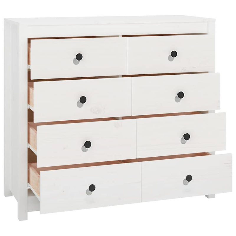 Dulap lateral, alb, 100x40x90 cm, lemn masiv de pin