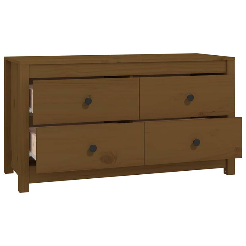 Dulap lateral, maro miere, 100x40x54 cm, lemn masiv de pin