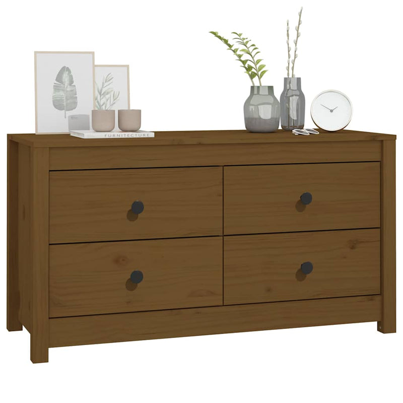 Dulap lateral, maro miere, 100x40x54 cm, lemn masiv de pin
