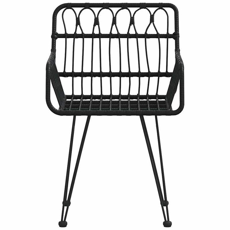 Scaune de grădină cu cotiere 2 buc. negru 56x64x80 cm ratan PE