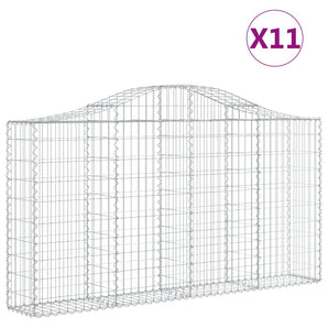 Coșuri gabion arcuite 11 buc, 200x30x100/120 cm fier galvanizat