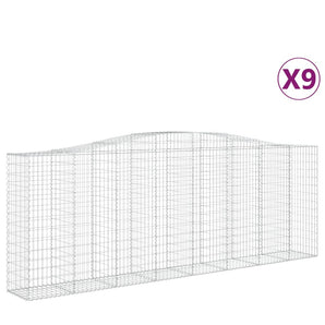 Coșuri gabion arcuite 9 buc, 400x50x140/160 cm, fier galvanizat