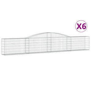 Coșuri gabion arcuite 6 buc, 400x30x60/80 cm, fier galvanizat