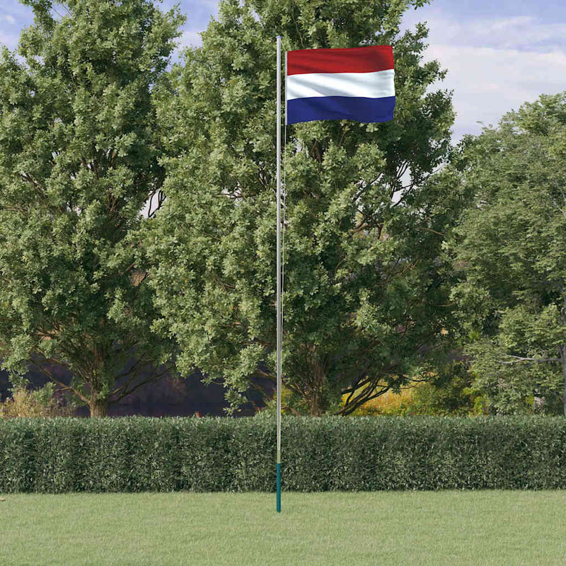 Steag Olanda și stâlp din aluminiu, 6,08 m