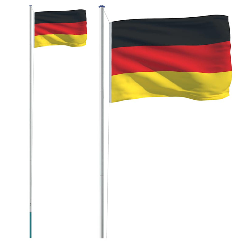 Steag Germania și stâlp din aluminiu, 6,08 m