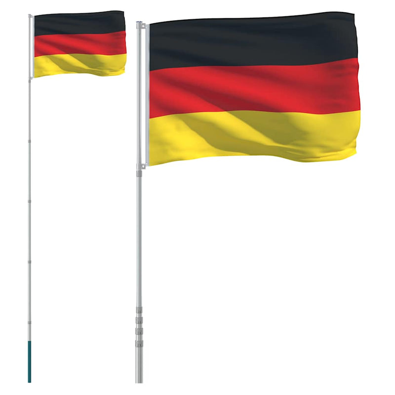 Steag Germania și stâlp din aluminiu, 5,5 m