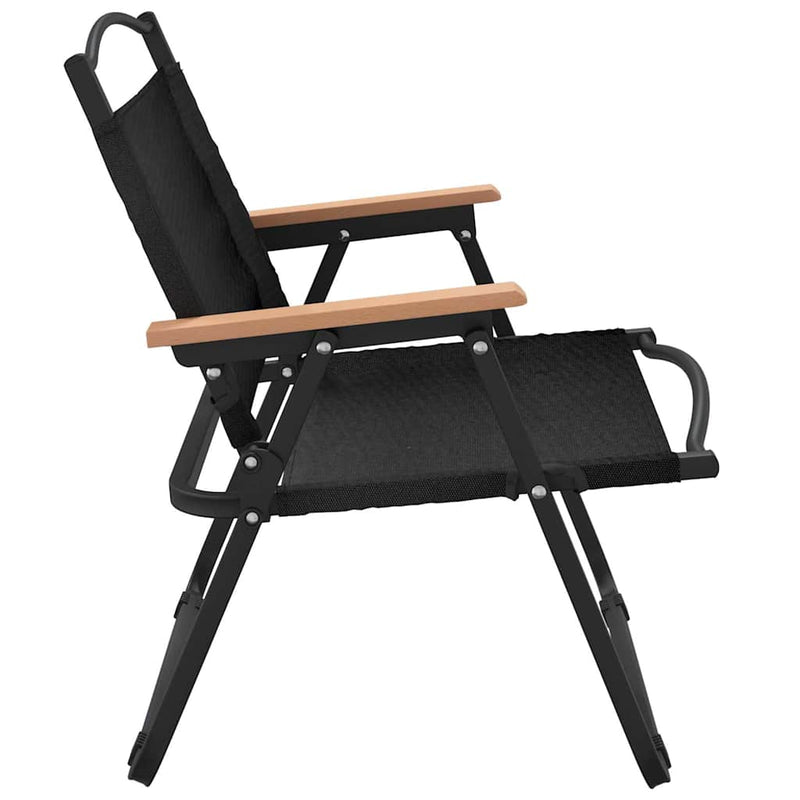Scaune de camping, 2 buc., negru, 54x43x59 cm, țesătură Oxford