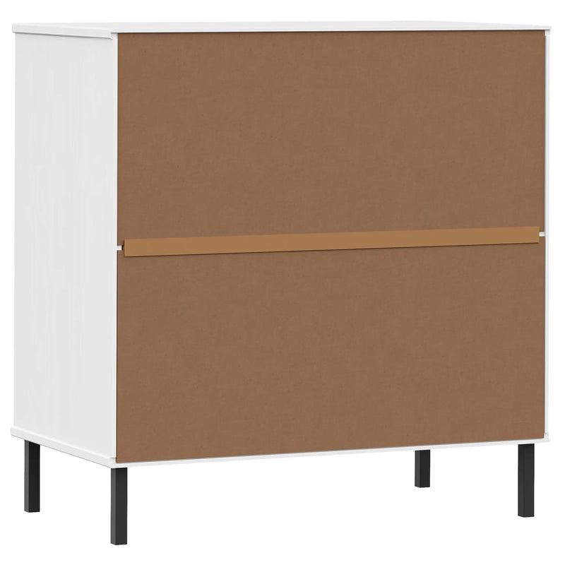 Servantă cu 3 sertare, alb, 77x40x79,5 cm, lemn masiv OSLO