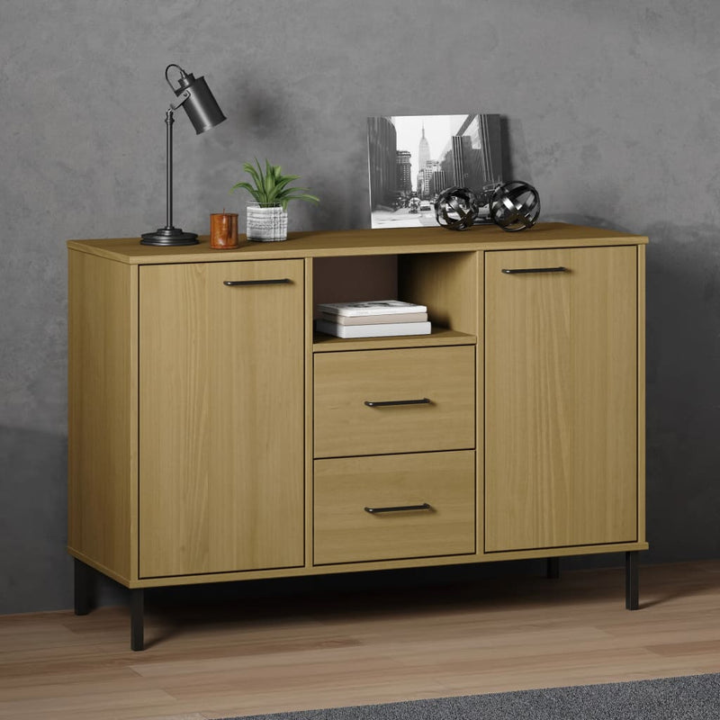 Dulap cu picioare metalice „OSLO” maro 113x40x77 cm lemn