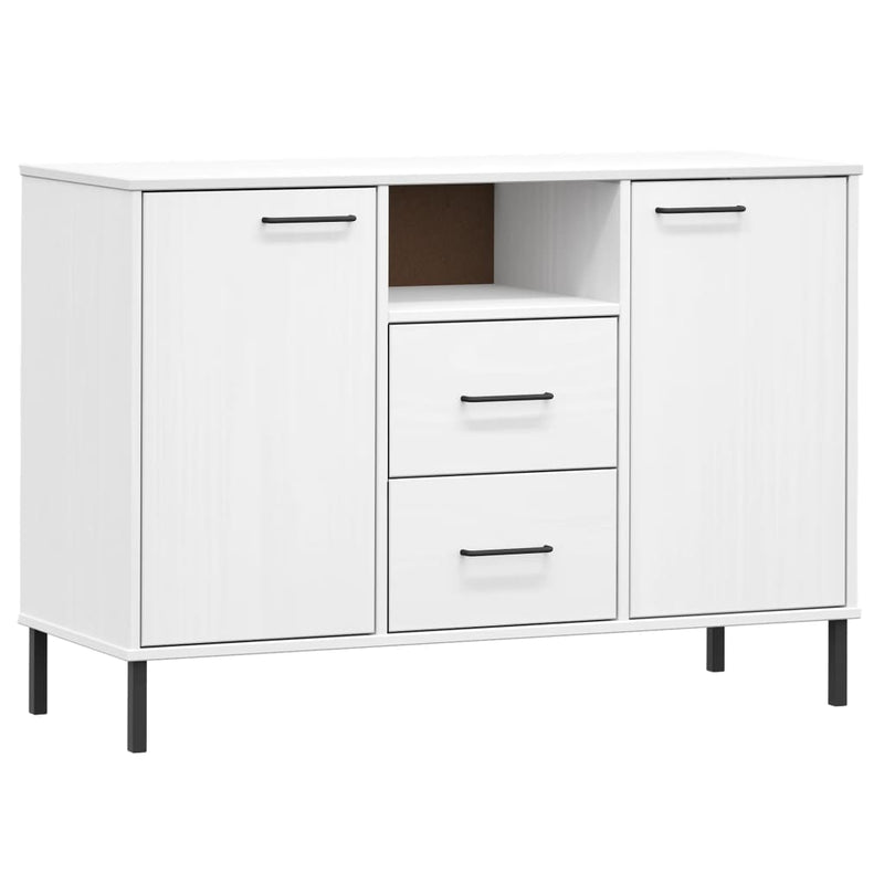 Servantă cu picioare metalice „OSLO” alb 113x40x77 cm lemn