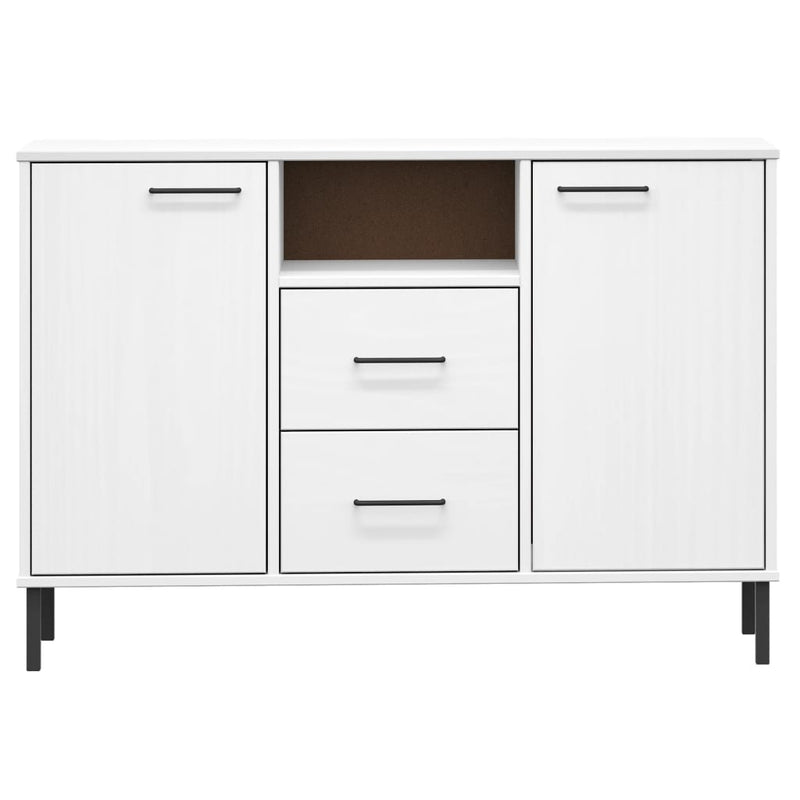 Servantă cu picioare metalice „OSLO” alb 113x40x77 cm lemn