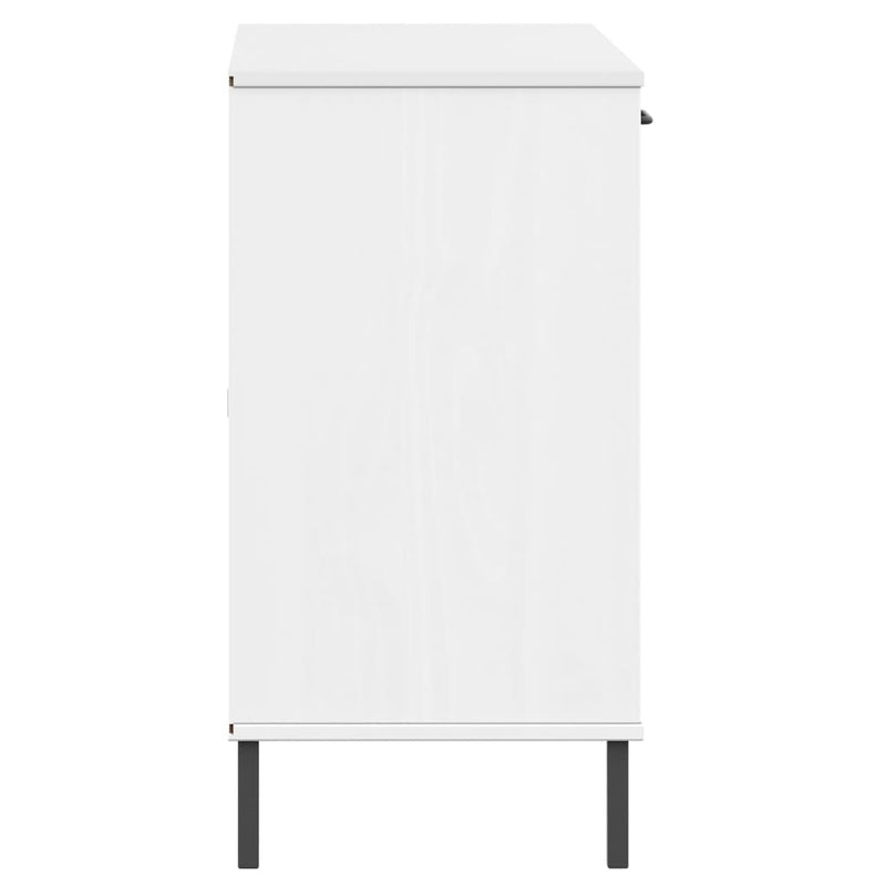 Servantă cu picioare metalice „OSLO” alb 113x40x77 cm lemn