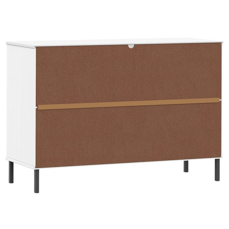 Servantă cu picioare metalice „OSLO” alb 113x40x77 cm lemn