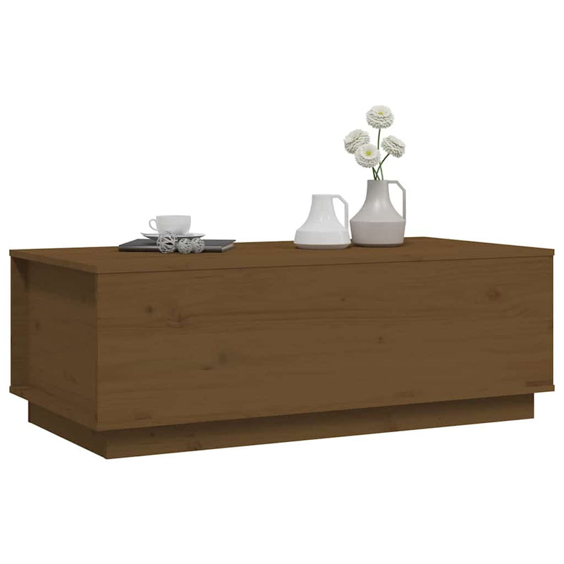 Măsuță de cafea, maro miere, 100x50x35 cm, lemn masiv de pin