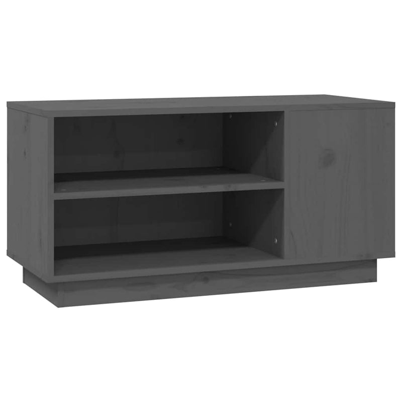 Comodă TV, gri, 80x35x40,5 cm, lemn masiv de pin