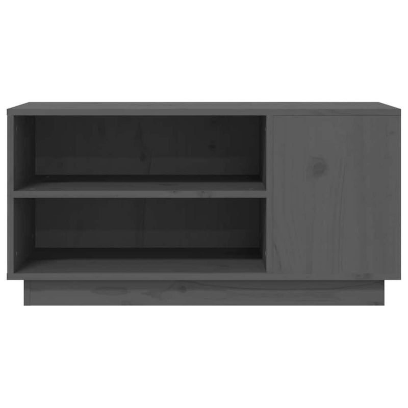 Comodă TV, gri, 80x35x40,5 cm, lemn masiv de pin