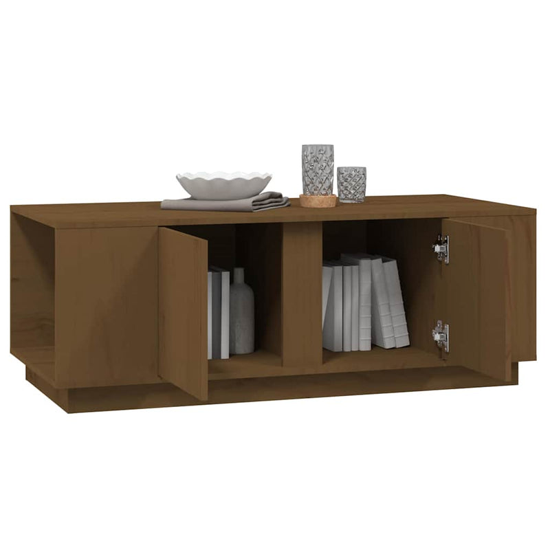 Măsuță de cafea, maro miere, 110x50x40 cm, lemn masiv de pin