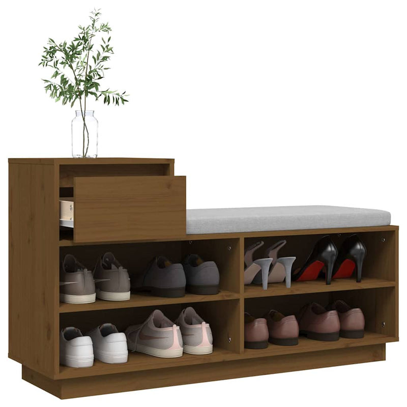 Pantofar, maro miere, 110x34x61 cm, lemn masiv de pin