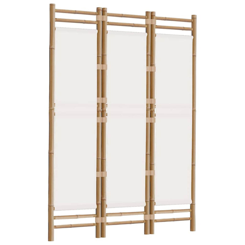 Separator de cameră pliabil cu 3 panouri 120 cm bambus și pânză