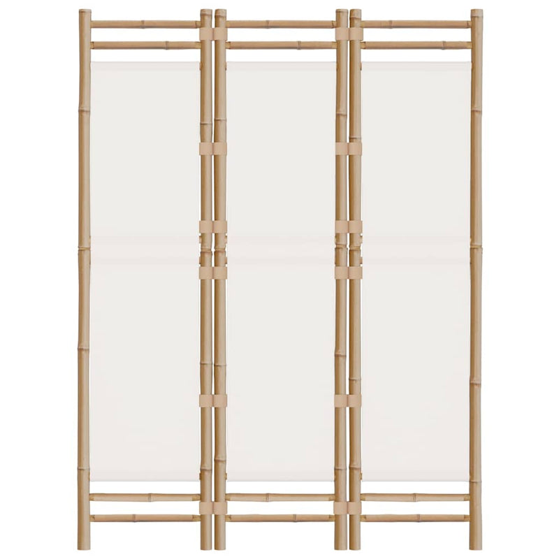 Separator de cameră pliabil cu 3 panouri 120 cm bambus și pânză