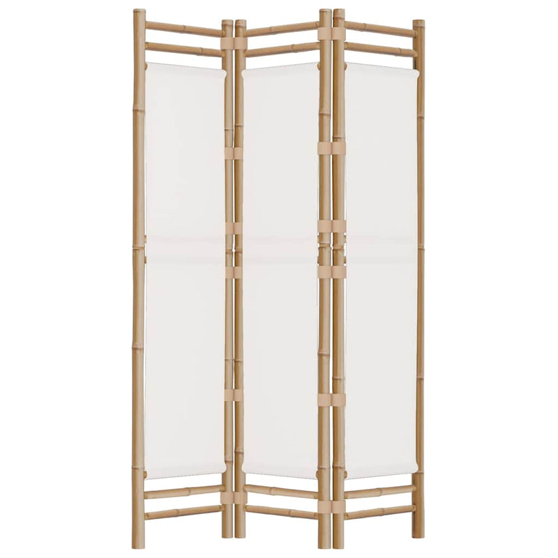 Separator de cameră pliabil cu 3 panouri 120 cm bambus și pânză