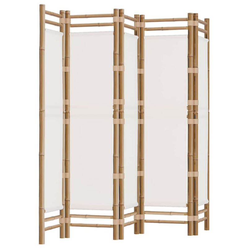Separator de cameră pliabil cu 5 panouri 200 cm bambus și pânză