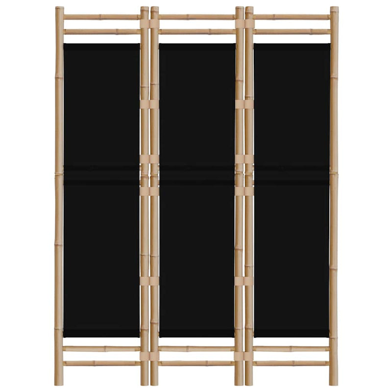 Separator de cameră pliabil cu 3 panouri 120 cm bambus și pânză