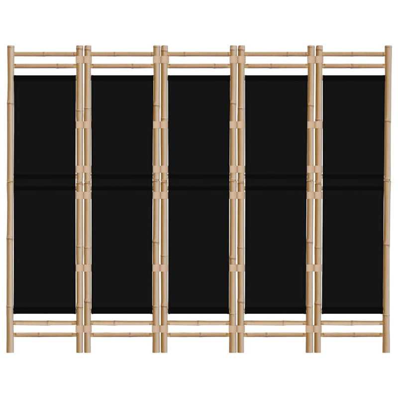 Separator de cameră pliabil cu 5 panouri 200 cm bambus și pânză