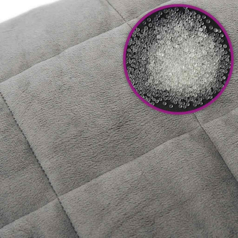 Pătură cu greutăți, gri, 138x200 cm, 6 kg, material textil