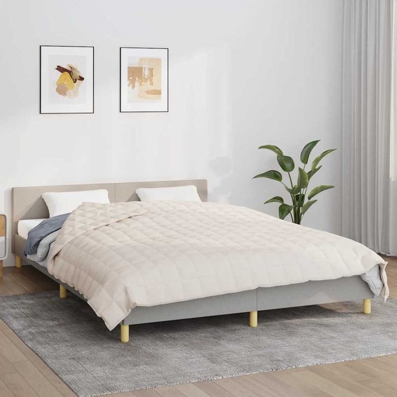 Pătură cu greutăți, crem deschis, 200x225 cm, 9 kg, textil
