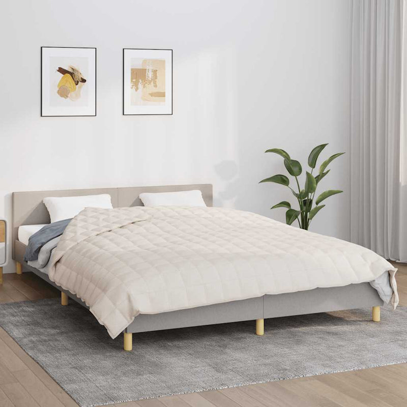 Pătură cu greutăți, crem deschis, 220x235 cm, 11 kg, textil