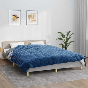 Pătură cu greutăți, albastru, 200x200 cm, 9 kg, material textil
