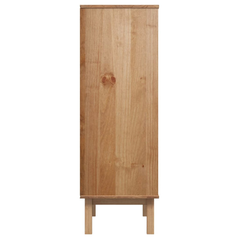 Dulap înalt OTTA, maro și alb, 85x43x125 cm, lemn masiv de pin
