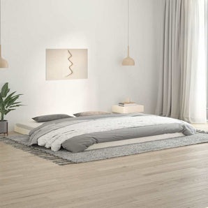 Cadru de pat, alb, 200x200 cm, lemn masiv de pin