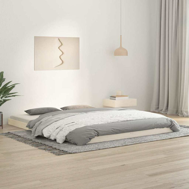 Cadru de pat, alb, 160x200 cm, lemn masiv de pin