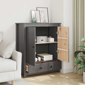 Dulap, gri, 83x41,5x100 cm, lemn masiv de pin