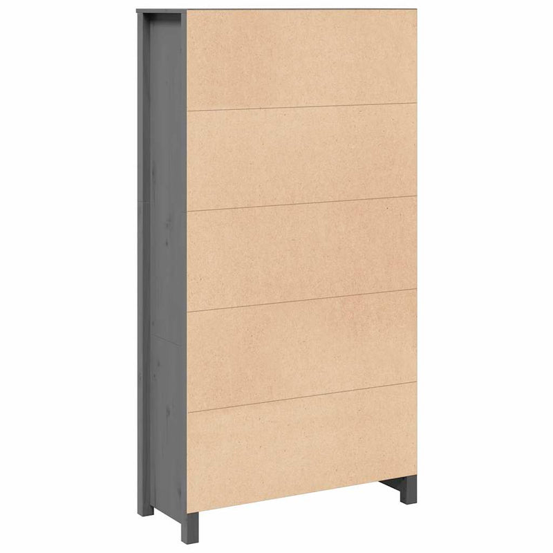 Dulap înalt, gri, 80x35x154 cm, lemn masiv de pin