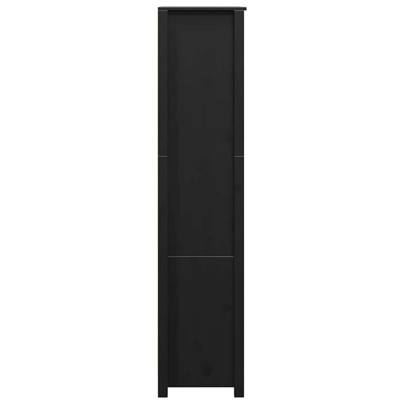 Dulap înalt, negru, 80x35x154 cm, lemn masiv de pin