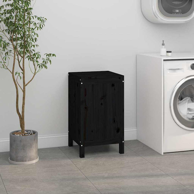 Cutie de rufe, negru, 44x44x76 cm, lemn masiv de pin