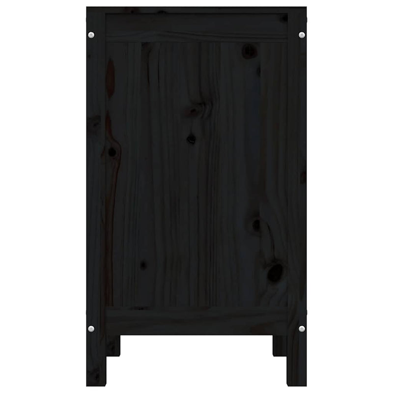 Cutie de rufe, negru, 44x44x76 cm, lemn masiv de pin