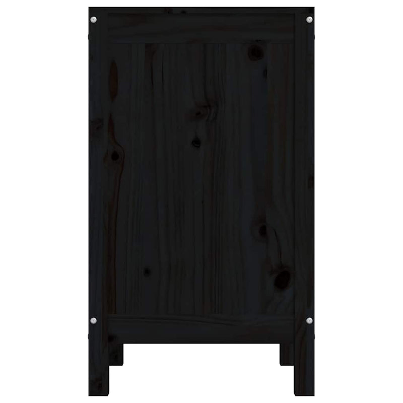 Cutie de rufe, negru, 44x44x76 cm, lemn masiv de pin